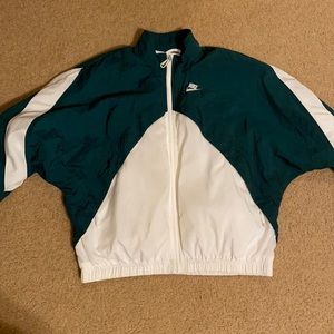 Vintage green and white 90s Nike track jacket